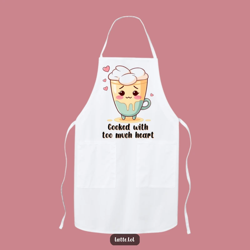 Funny Embarrassed Latte Art Apron: Blushing Barista Gift