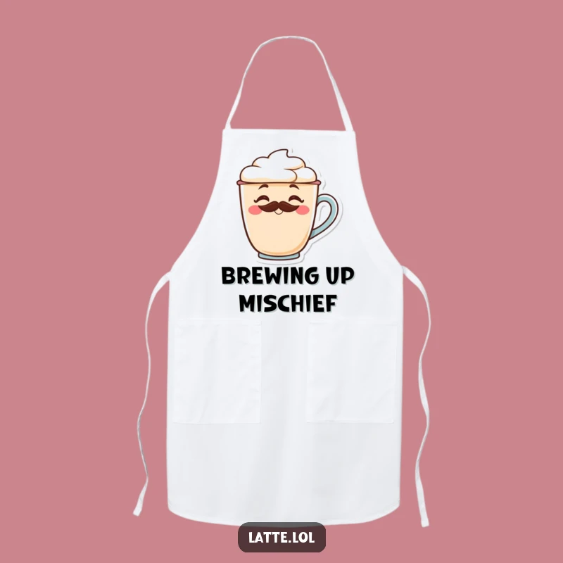 Funny Barista Apron: Hilarious Latte Mustache Design for Coffee Makers