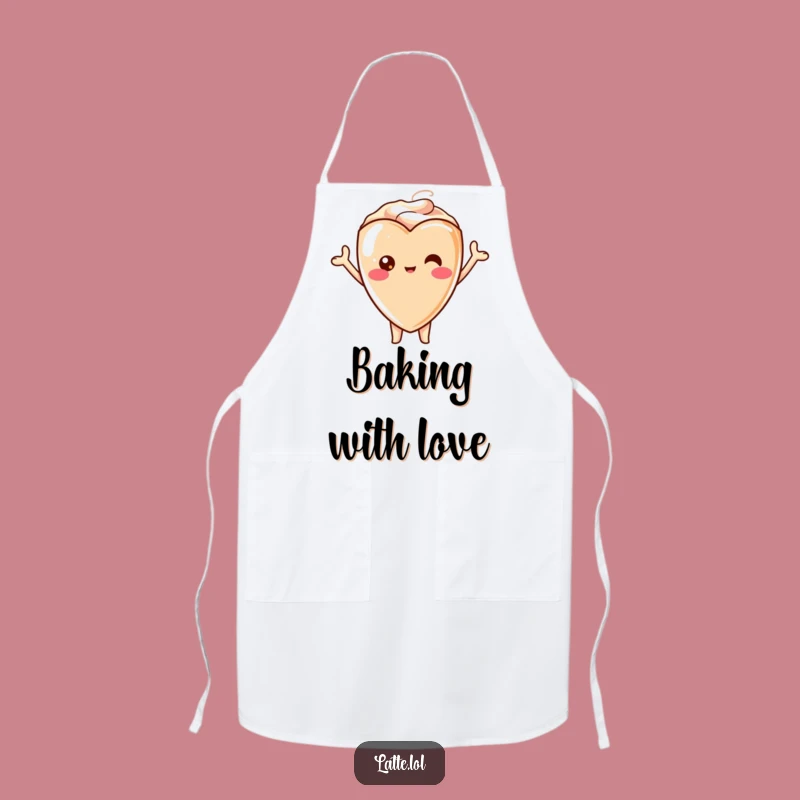 Funny Kawaii Latte Heart Apron - Cheerful Kitchen Helper