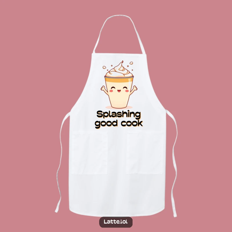 Funny Latte Splash Apron - Playful Kitchen Art