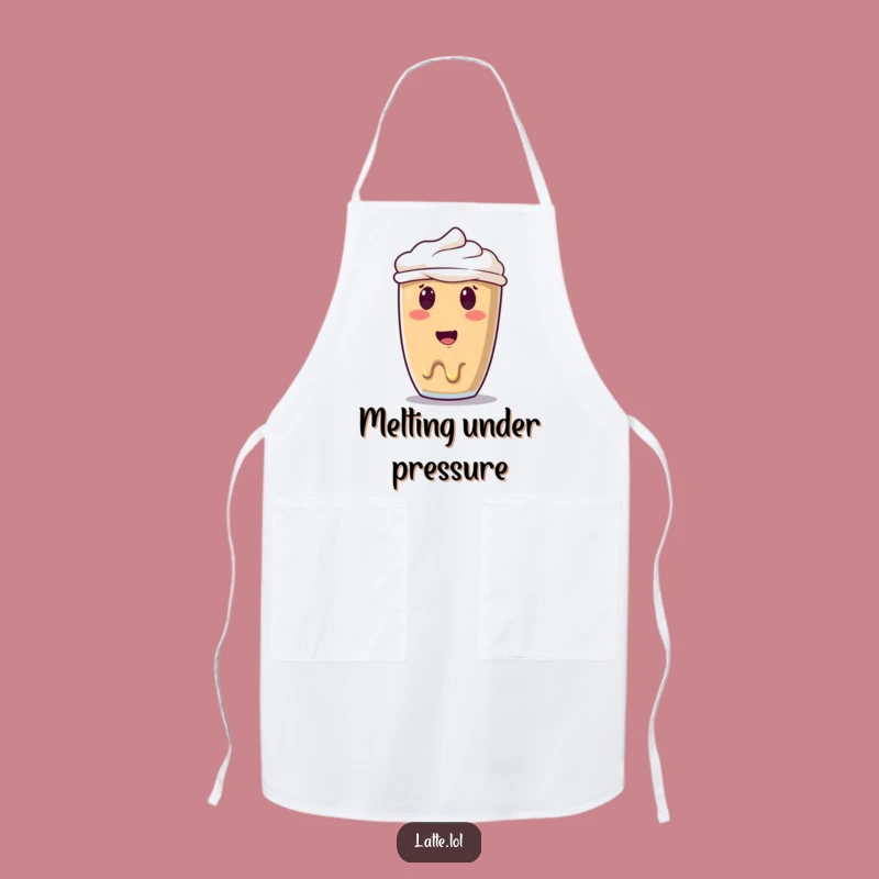 Funny Melting Latte Art Apron - Surprised Barista, Perfect Kitchen Gift