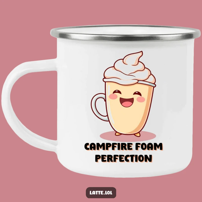 Funny Laughing Latte Camping Mug: Extra Foam Outdoor Fun Gift
