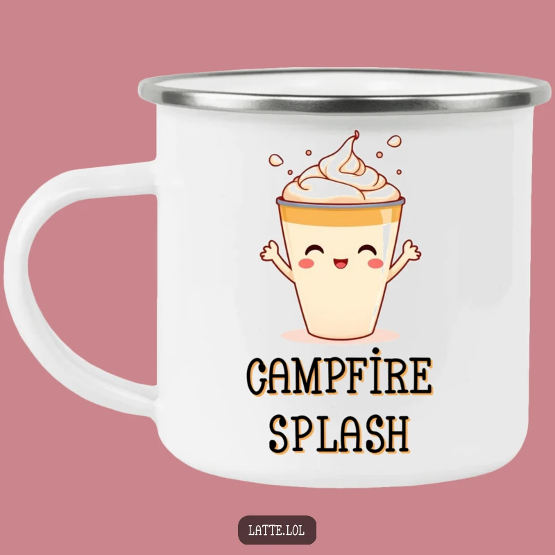 Funny Latte Splash Camping Mug - Playful Outdoor Fun