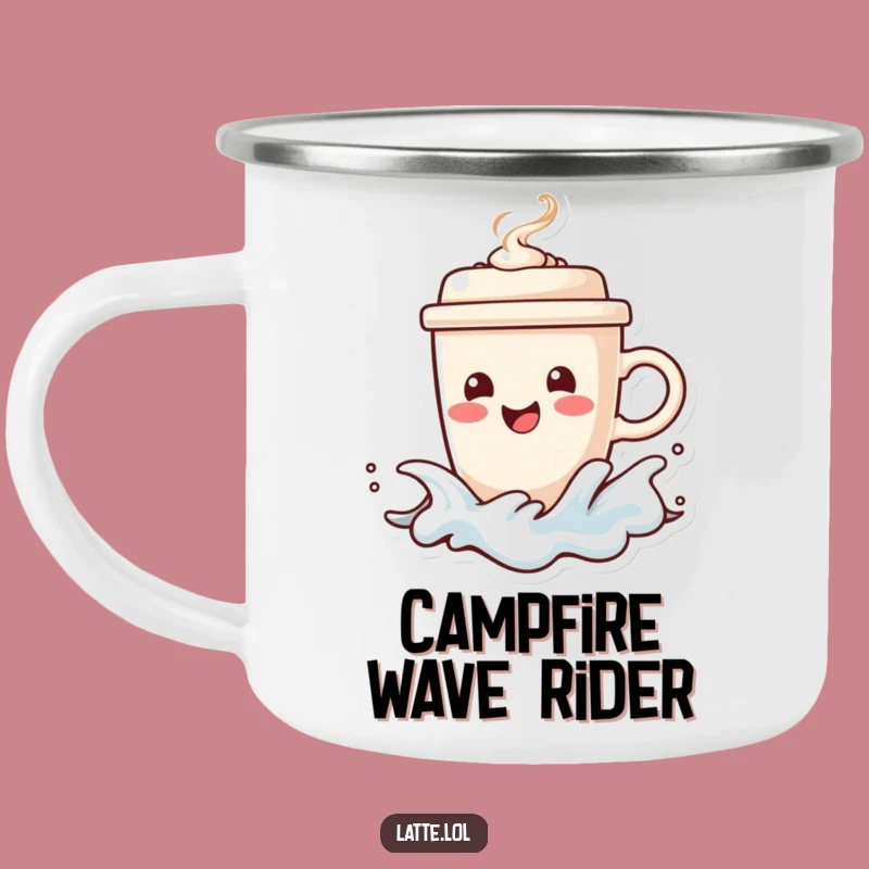 Surfing Coffee Funny Camping Mug: Durable Cup, Steaming Lid, Outdoor Adventure Gift
