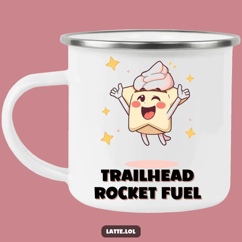 Durable Funny Latte Art Star Camping Mug: Adventure Fuelled by Enthusiasm