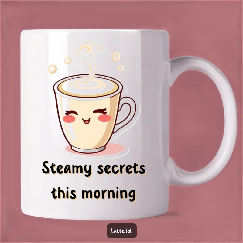 Funny Winking Latte Cup Mug: Playful Steam Design, Perfect Coffee Lover Gift