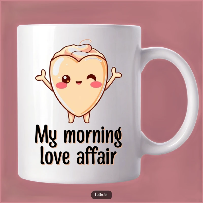 Funny Kawaii Latte Heart Mug Gift - Cheerful Character Art