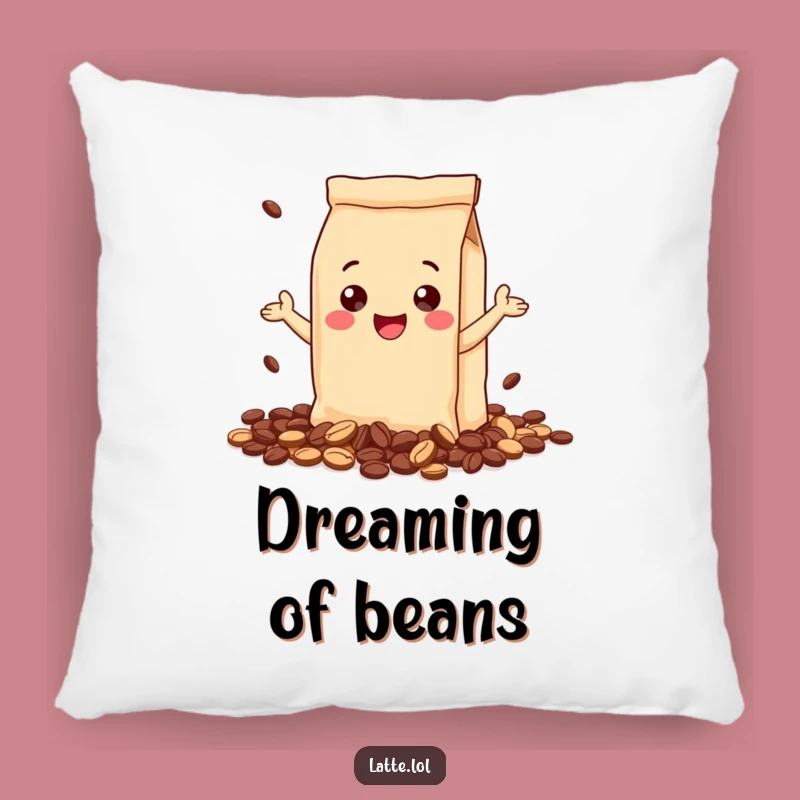 Funny Coffee Bag Pillow: Gleeful Spill Comfort, Perfect Humorous Accent Gift!