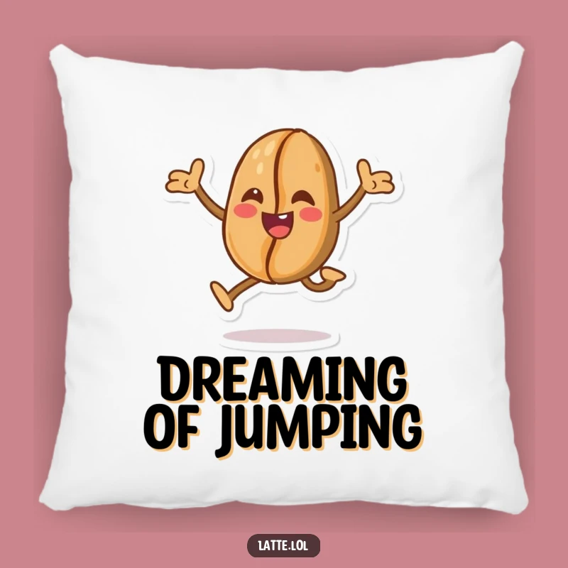 Funny Coffee Bean Leap Pillow: Cuddle Up with Energy!