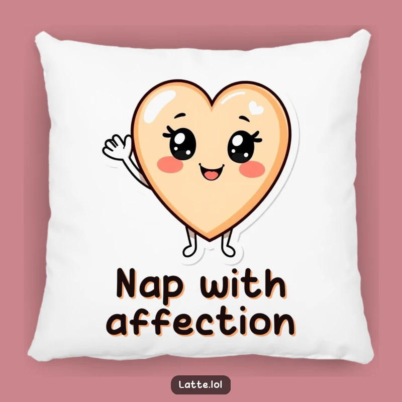 Funny Latte Heart Wave Pillow: Cozy Coffee Comfort Gift