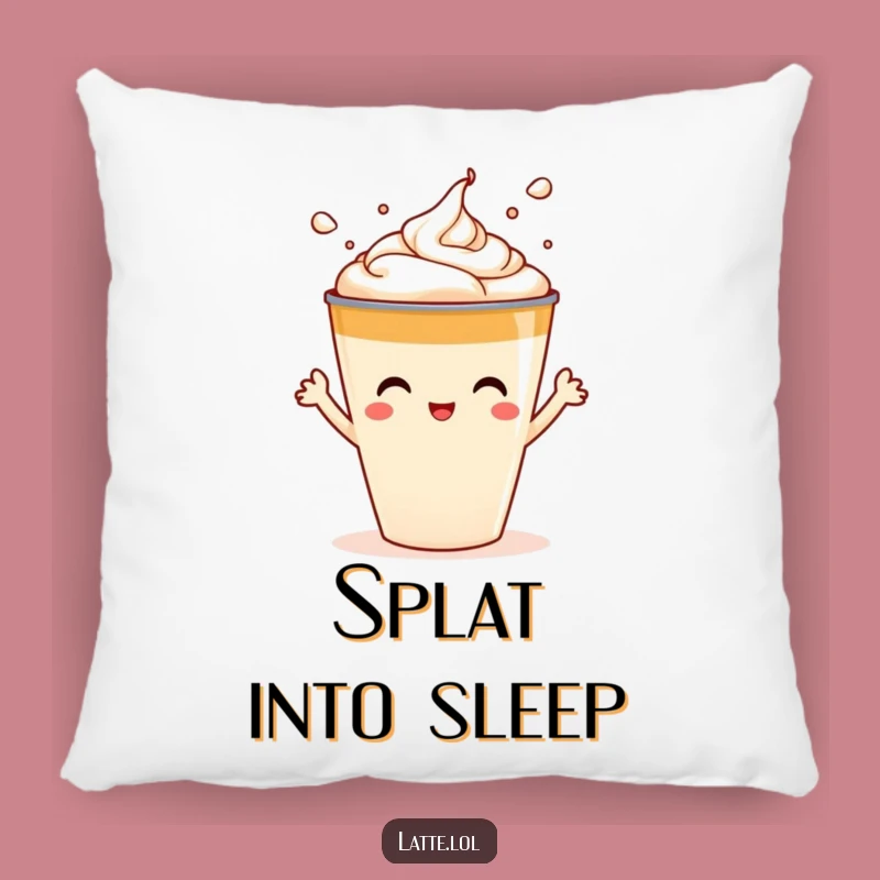 Funny Latte Splash Pillow - Playful Foam Art Comfort