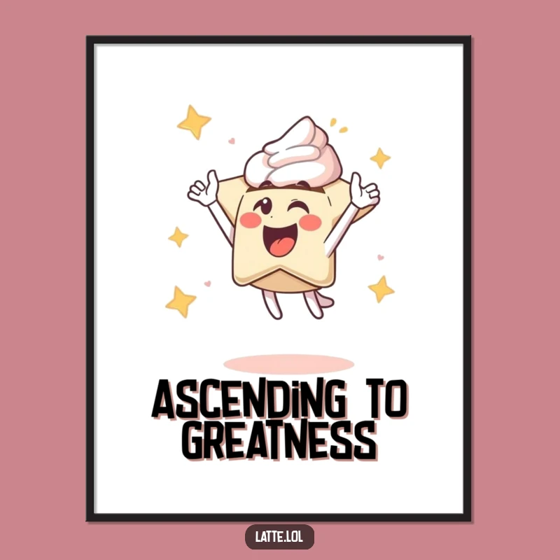 Instant Funny Latte Art Star Digital Print: Bring Home Energetic Joy