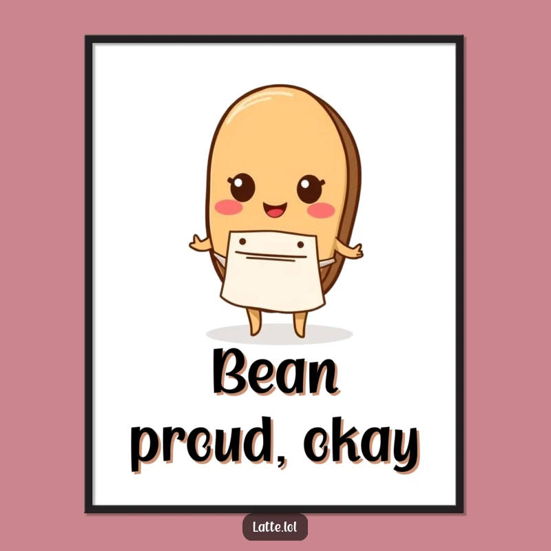 Funny Coffee Bean Apron Digital Art: Instant Barista Decor