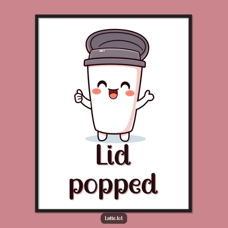 Funny Travel Mug Digital Art: Delightful Lid Pop, Perfect Humorous Instant Gift Download!