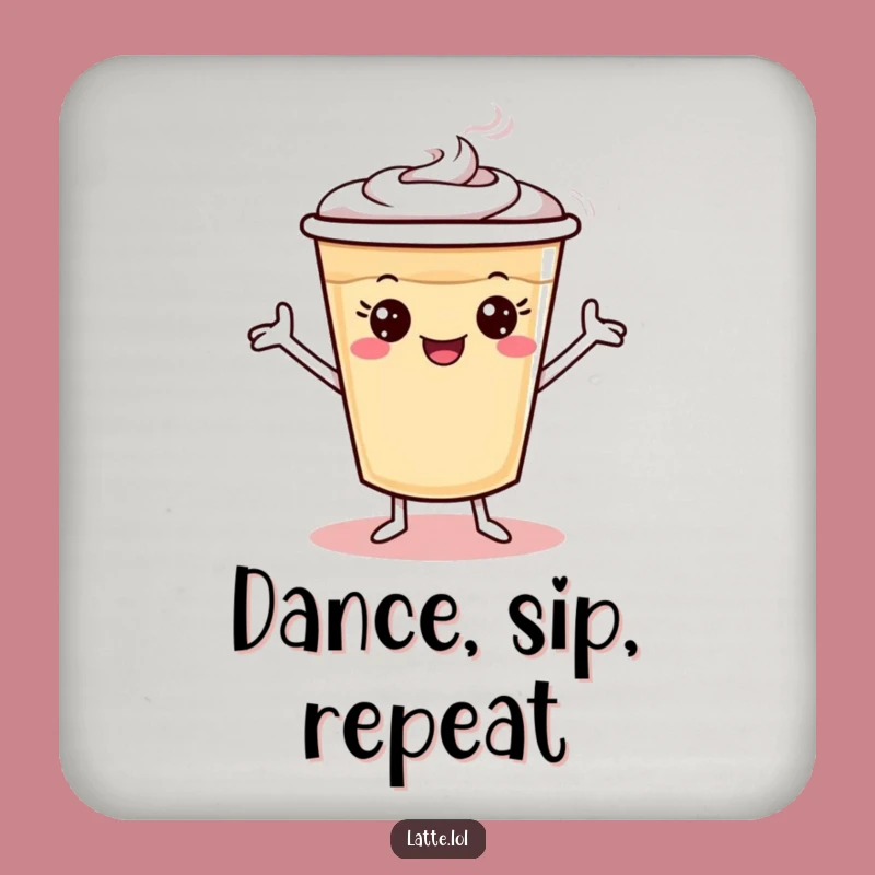 Funny Latte Dance Coaster: Cute & Hilarious Gift for Coffee Table Protection