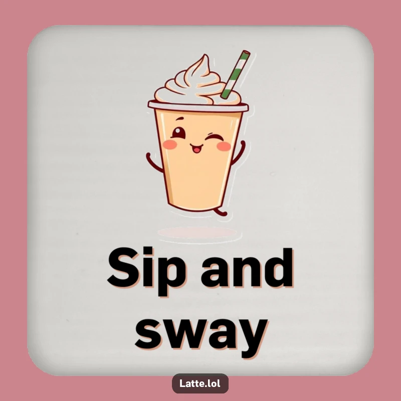 Funny Latte Dance Coaster: Protect Surfaces from Spills & Gloom, Perfect Gift