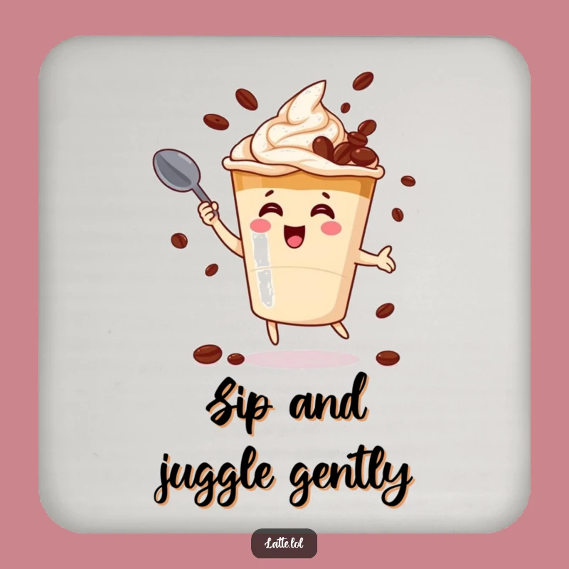 Funny Latte Juggling Coaster: Coffee Bean Table Protector - Fun Gift