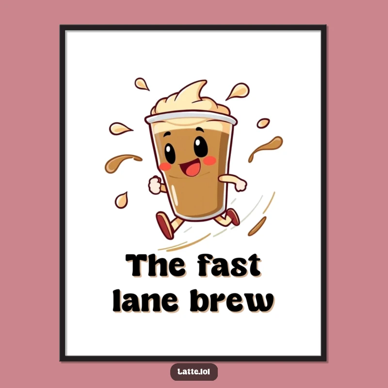 Espresso Spin Funny Poster: Delighted Shot, Speedy Trails, Dynamic Art Gift