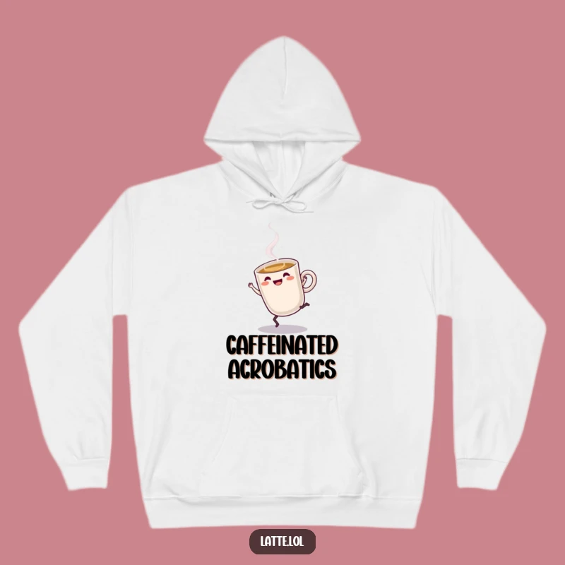 Funny Latte Cartwheel Hoodie: Cozy Energetic Coffee Gift