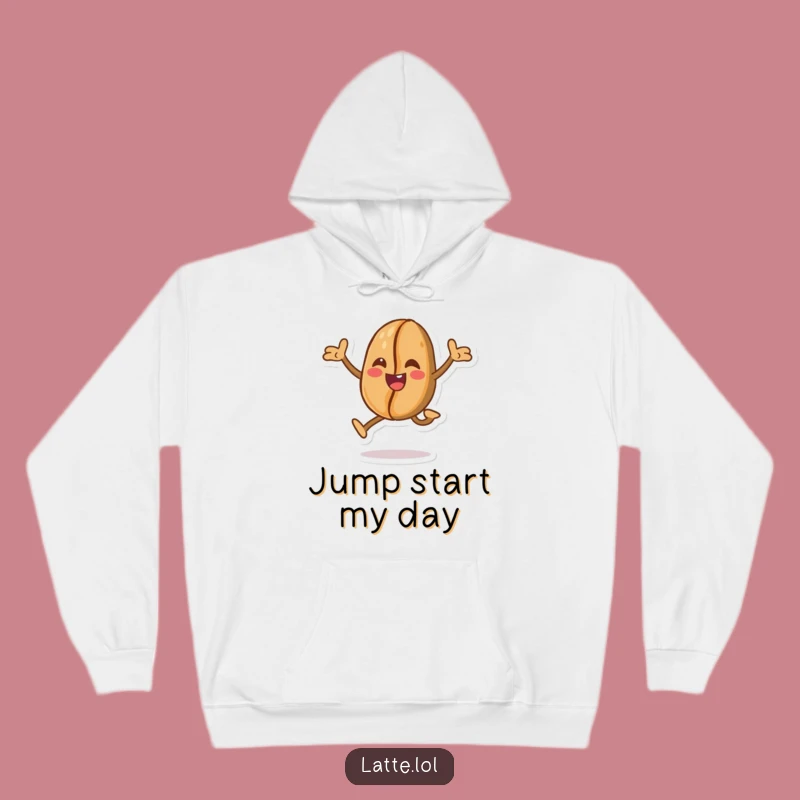 Funny Coffee Bean Leap Hoodie: Cozy Up with Caffeine!