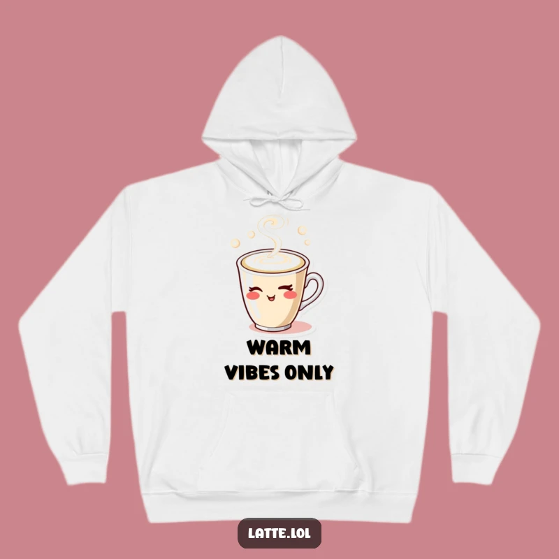 Funny Winking Latte Cup Hoodie: Cozy Steam Design, Perfect Gift for Coffee Addicts