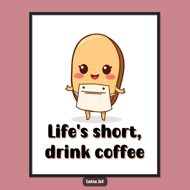 Free Printable Wall Art: Coffee Bean Chef, Tiny Apron Character, Funny Decor