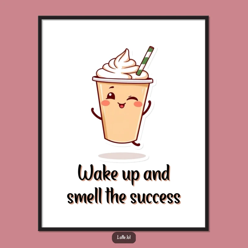 Funny Free Printable Latte Dance Art: Joyful Cup Downloadable Decor!