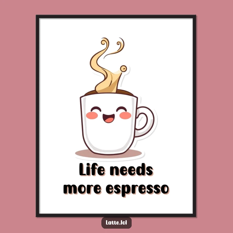 Funny Free Printable Wall Art: Espresso Shot, Bold Downloadable Decor