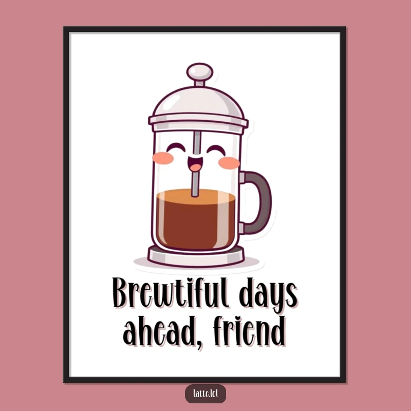 Funny French Press Wall Art: Free Printable Coffee Maker Laughing Loud for Your Kitchen Decor