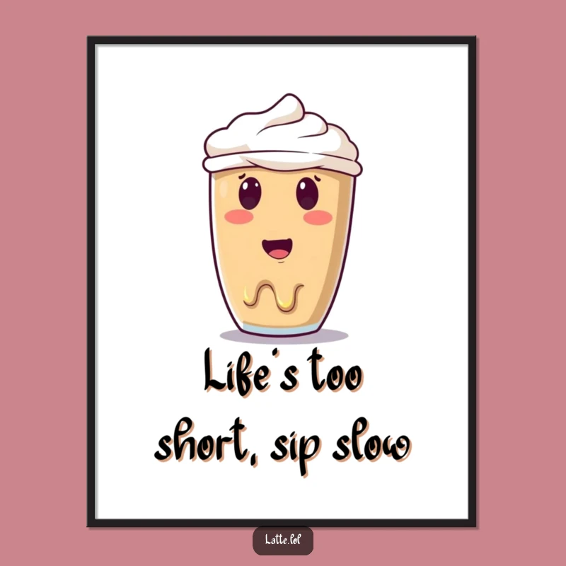 Surprised Latte Art Wall Art: Free Printable Melting Smiley Face for a Quirky Decor Piece