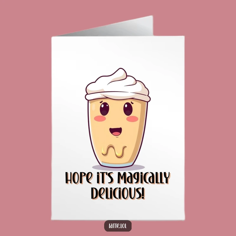 Surprised Latte Art Birthday Card: Free Printable Melting Smiley for a Shockingly Fun Celebration