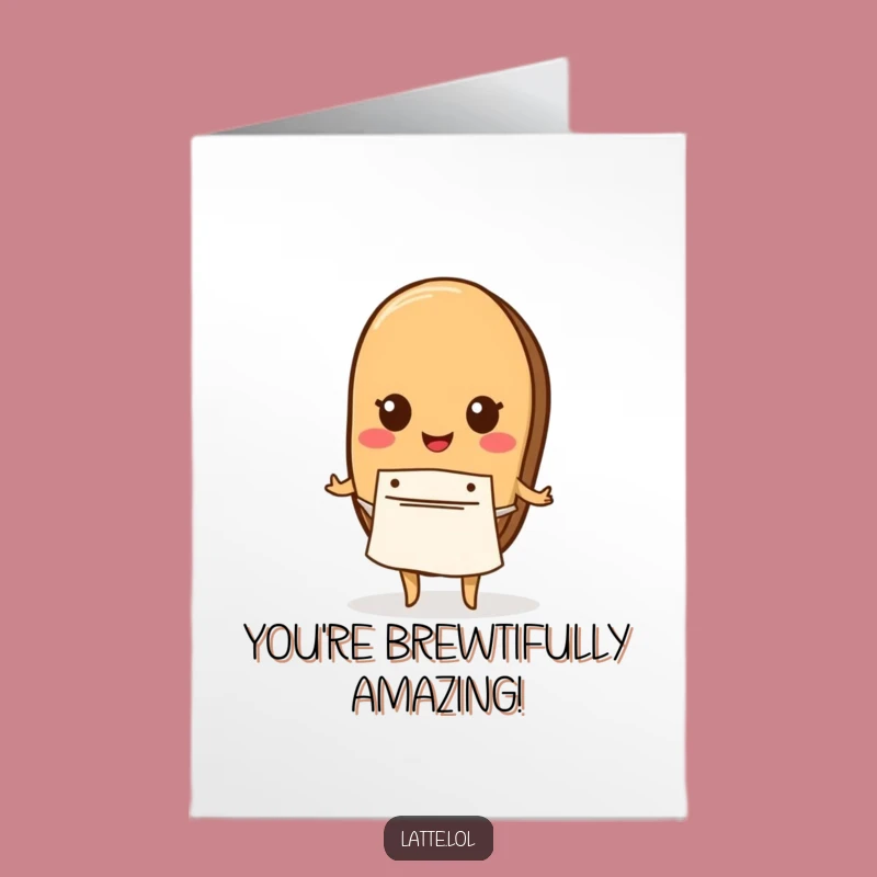 Free Printable Coffee Bean Congrats Card: Apron Character, Joyful Downloadable Gift