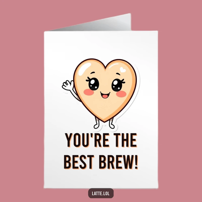 Free Printable Congrats Card: Latte Heart Waves - Funny Downloadable Gift