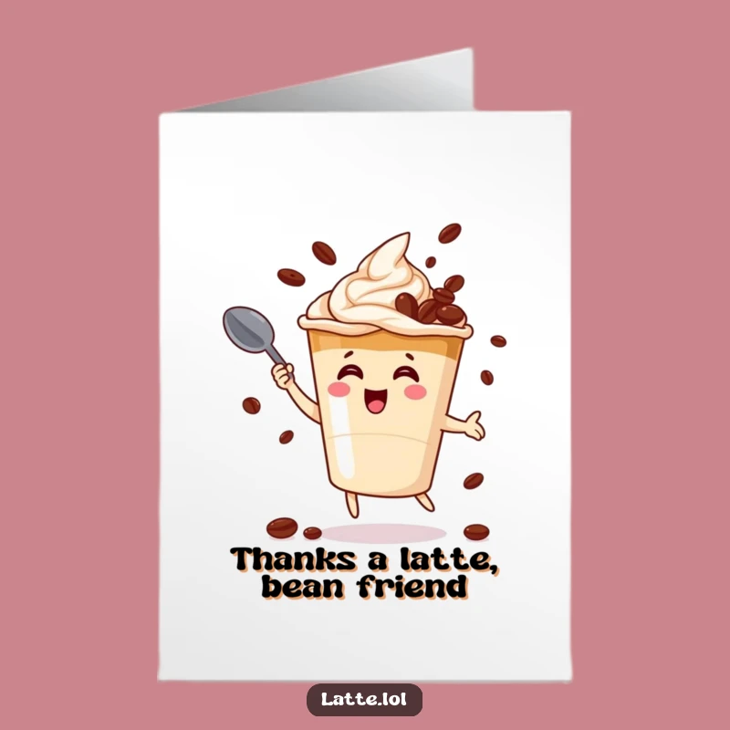 Free Printable Latte Thank You Card: Funny Downloadable Gift for Caffeinated Kindness