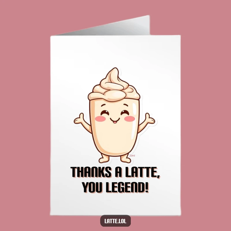 Free Printable Thank You Card: Happy Latte Foam, Grateful Downloadable Gift