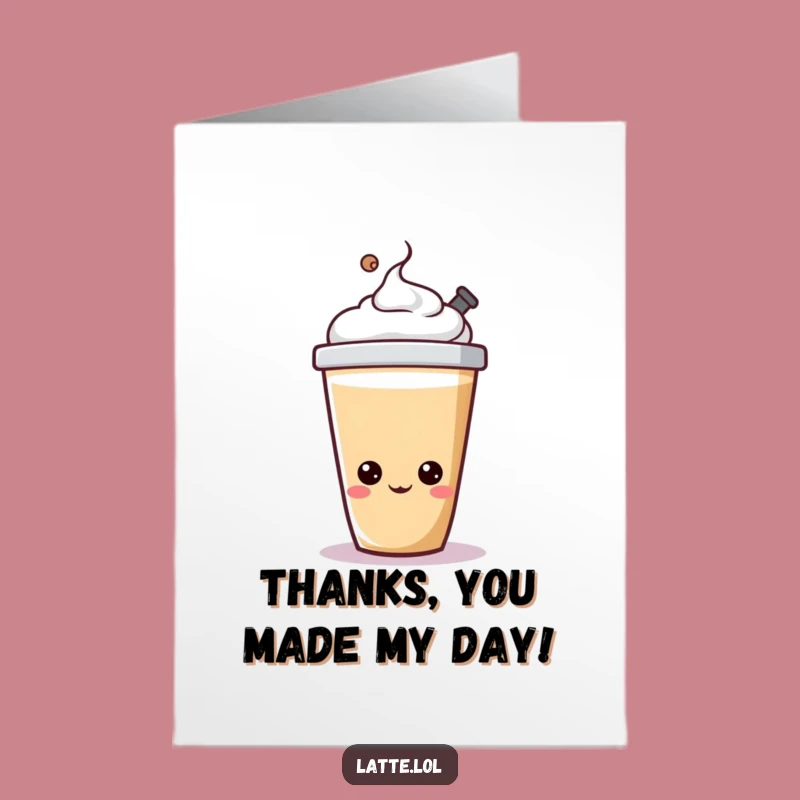 Free Printable Thank You Card: Lid Bop Latte, Funny Downloadable