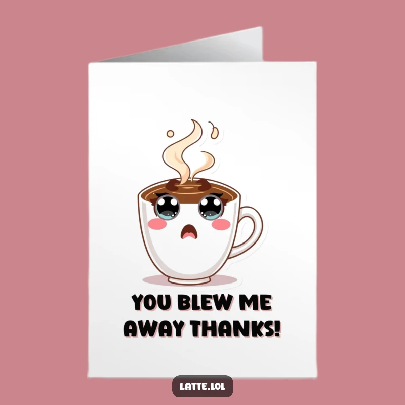 Free Printable Thank You Card: Surprised Coffee Cup, Gratitude Downloadable Gift
