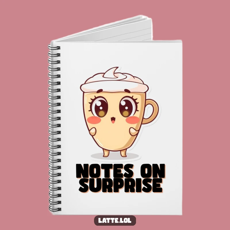 Funny Surprised Latte Notebook: Wide-Eyed Journal - Reactionary Gift