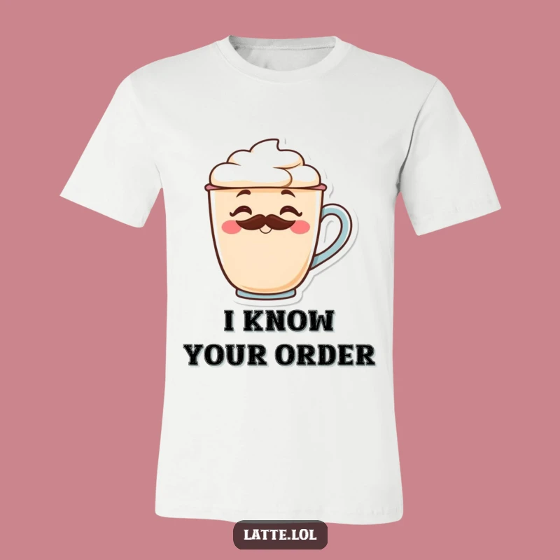 Funny Winking Latte Mustache Tee: Cheeky & Hilarious Coffee Drinker Apparel