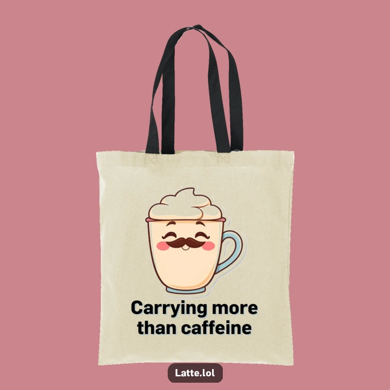 Funny Latte Mustache Tote Bag: Stylish & Hilarious Gift for Coffee Carriers
