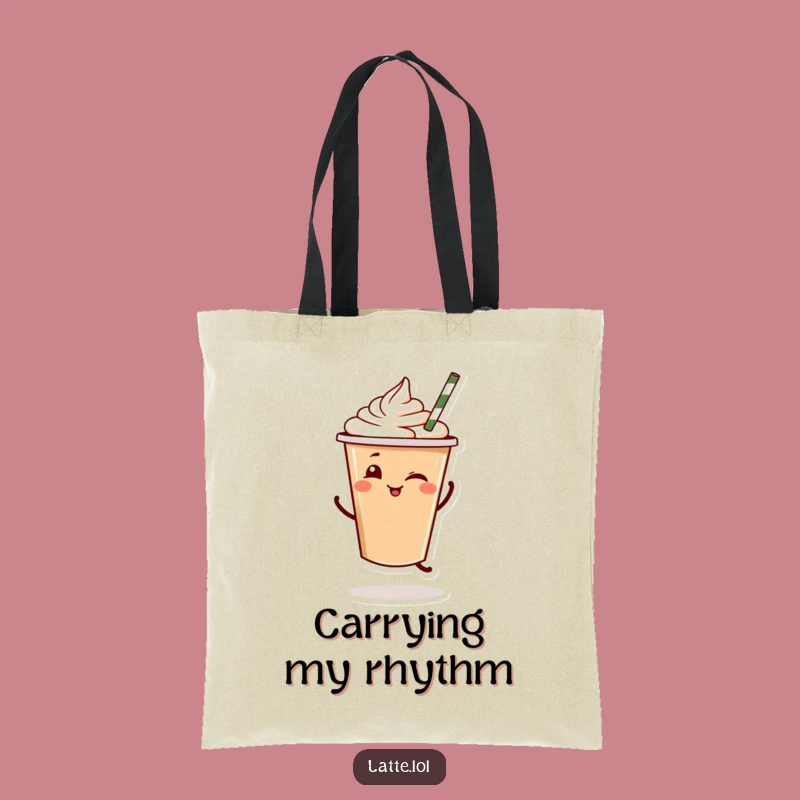 Funny Latte Dance Tote Bag: Carry Your Morning Mood with Style, Perfect Gift