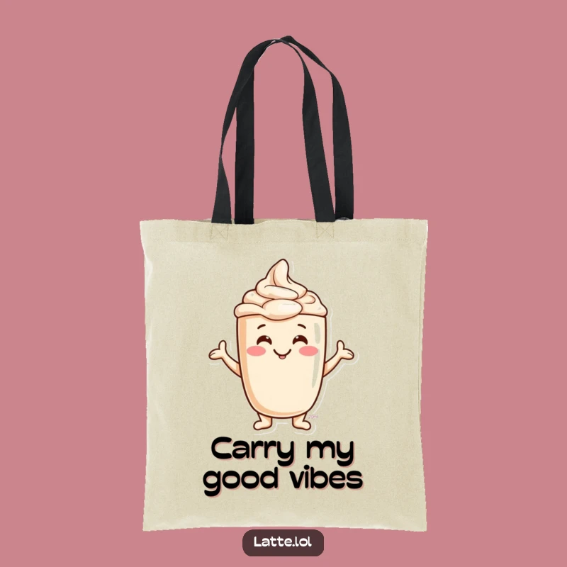 Funny Jovial Latte Foam Tote Bag - Stylish Character, Practical Funny Gift