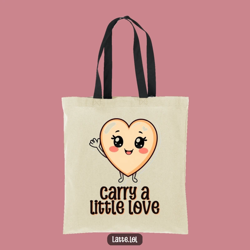 Funny Latte Heart Wave Tote Bag: Cheerful Coffee Carry-All Gift